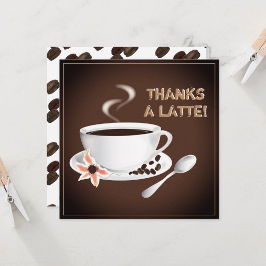 Coffee | Opmerking van dank Kaart (Voorkant / Achterkant in situ)