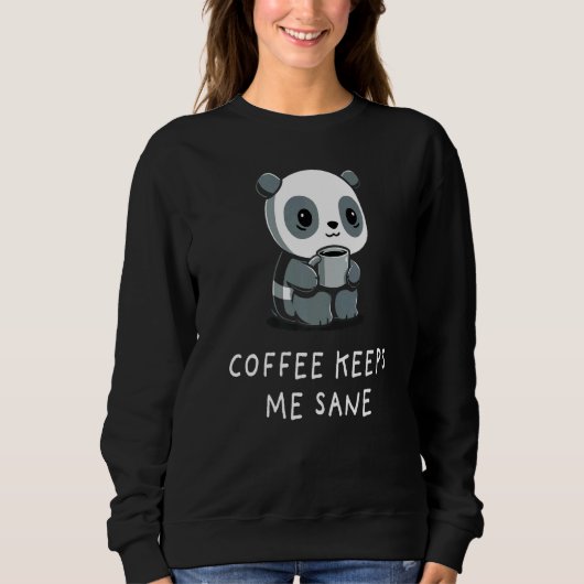Coffee Panda Quote Leuke Panda Cool Beer Coffee Trui (Voorkant)