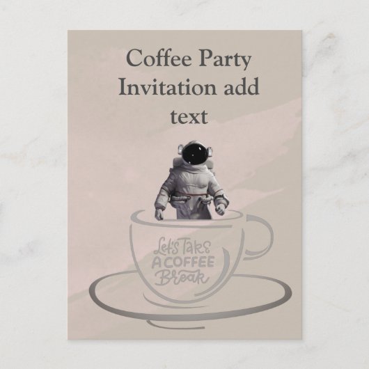 Coffee Party Invitation Briefkaart (Voorkant)