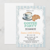 Coffee pastry party invitation kaart (Voorkant / Achterkant)