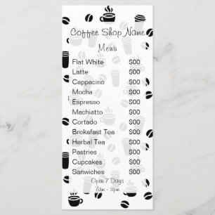 Coffee Patterated Cafe Business Logo Price List Menu