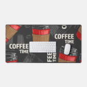 Coffee pattern bureaumat (Keyboard & Muis)
