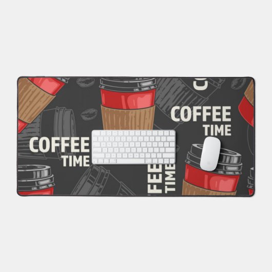 Coffee pattern bureaumat (Keyboard & Muis)