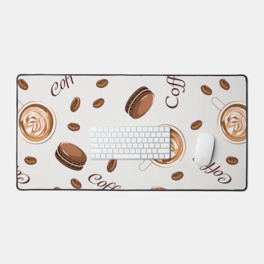 Coffee pattern bureaumat (Keyboard & Muis)