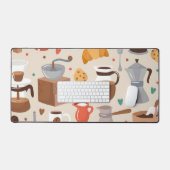 Coffee pattern bureaumat (Keyboard & Muis)