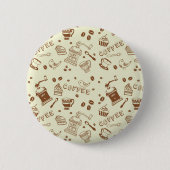 Coffee pattern ronde button 5,7 cm (Voorkant)