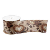 Coffee pattern satijnen lint (Spoel)