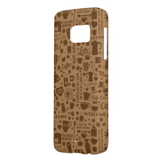 Coffee Pattern Square Case-Mate Samsung Galaxy Hoesje (Achterkant Links)