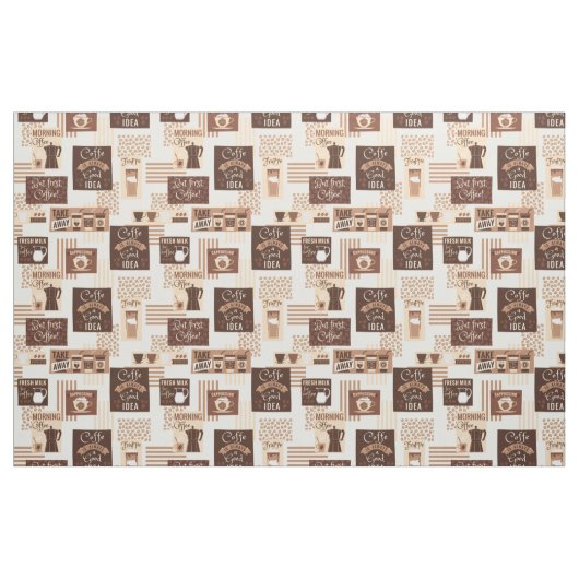 Coffee Pattern-structuur Stof (Fat Quarter)