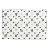 Coffee Pattern with Beans, Cups, and Coffee trees Kussensloop (Achterkant)