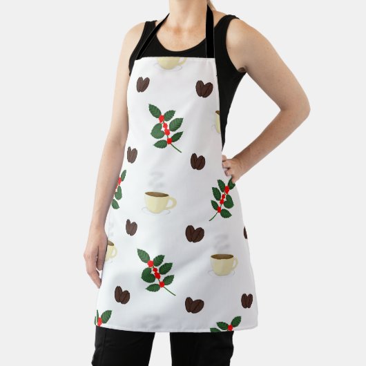 Coffee Pattern with Beans, Cups, and Coffee trees Schort (Insitu)