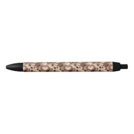 Coffee pattern zwarte inkt pen