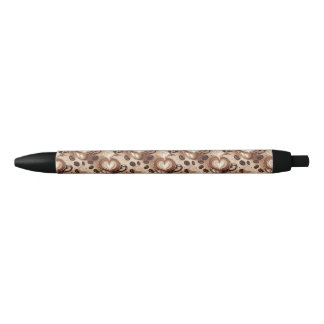 Coffee pattern zwarte inkt pen