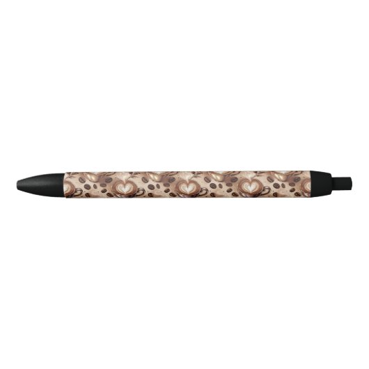 Coffee pattern zwarte inkt pen (Voorkant)