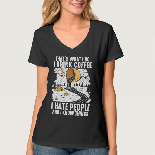 Coffee People Graphic Cool Sayings Plus Size T-shirt (Voorkant)