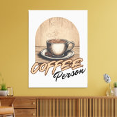Coffee Person Waterverf Canvas Afdruk (Insitu (Woonkamer))