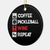 Coffee Pickleball Wine Herhaal Funny Keramisch Ornament (Links)