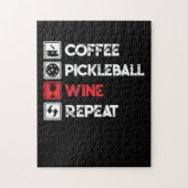 Coffee Pickleball Wine Herhaal Funny Legpuzzel (Verticaal)