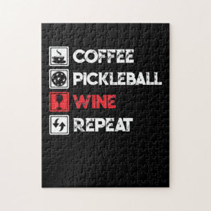Coffee Pickleball Wine Herhaal Funny Legpuzzel