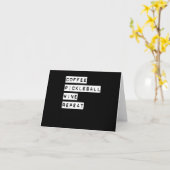 Coffee Pickleball Wine Herhalen Kaart (Gele Bloem)