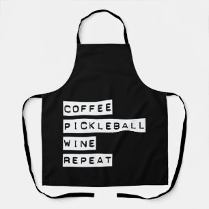 Coffee Pickleball Wine Herhalen Schort