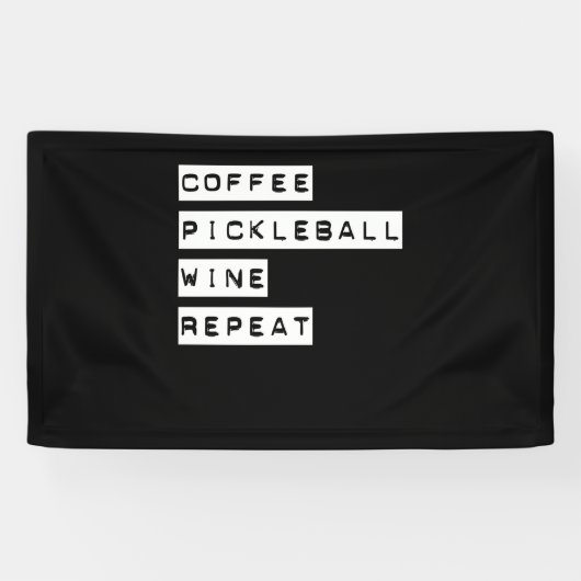 Coffee Pickleball Wine Herhalen Spandoek (Horizontaal)
