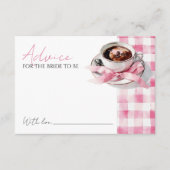 Coffee Pink Bow Bridal Shower Advice Card Informatiekaartje (Voorkant)