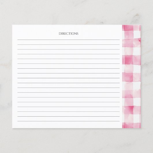 Coffee Pink Bow Bridal Shower Recipe Cards (Achterkant)