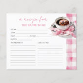 Coffee Pink Bow Bridal Shower Recipe Cards (Voorkant)