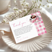 Coffee Pink Bow Bridal Shower Thank You Card Informatiekaartje