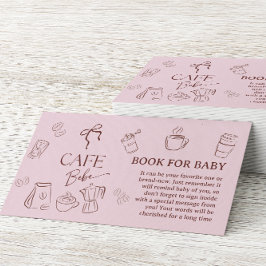 Coffee Pink Bow Cafe Bebe Book For Baby Shower Informatiekaartje