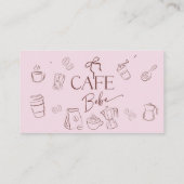 Coffee Pink Bow Cafe Bebe Book For Baby Shower Informatiekaartje (Achterkant)