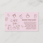 Coffee Pink Bow Cafe Bebe Book For Baby Shower Informatiekaartje (Voorkant)