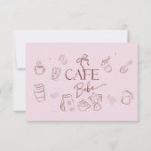 Coffee Pink Bow Cafe Bebe Girl Baby Shower Bedankkaart (Achterkant)