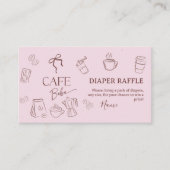 Coffee Pink Bow Cafe Bebe Girl Baby Shower Diaper Informatiekaartje (Voorkant)