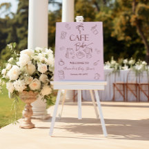 Coffee Pink Bow Cafe Bebe Girl Baby Shower Welcome