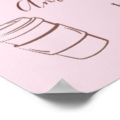 Coffee Pink Bow Cafe Bebe Girl Baby Shower Welcome Poster (Hoek)