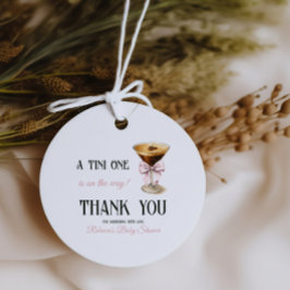 Coffee Pink Bow Espresso Martini Baby shower Bedankjes Labels