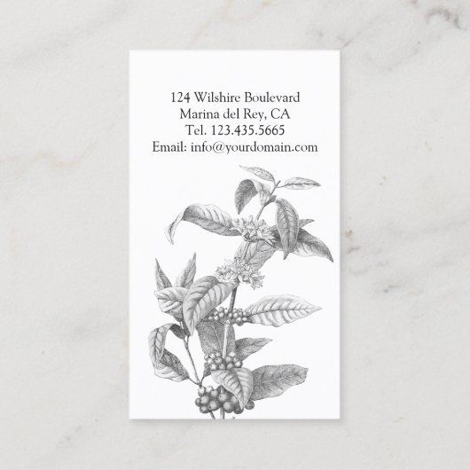 Coffee Plant Barista Cafe Specialist Visitekaartje (Achterkant)