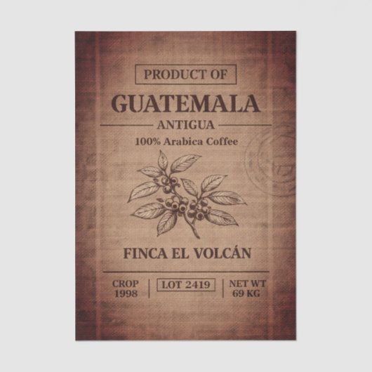 Coffee Plantation Burlap Trade Sack FD4 Decoupage Tissuepapier (Voorkant)