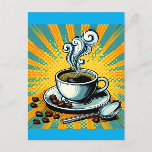 COFFEE POP ART BRIEFKAART (Voorkant)