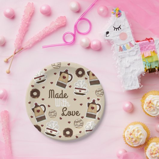 Coffee Pot and Cup Papieren Bordje (Feest)