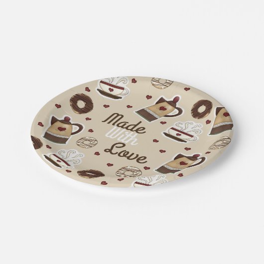 Coffee Pot and Cup Papieren Bordje (Gekanteld)