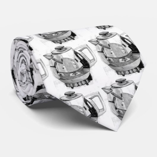 Coffee Pot Cafe Cappuccino Espresso Java Kaffe Stropdas (Opgerold)