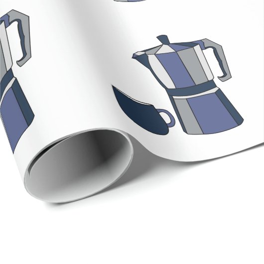 Coffee Pot Coffee Mok Verjaardag Cadeaupapier (Rol Hoek)