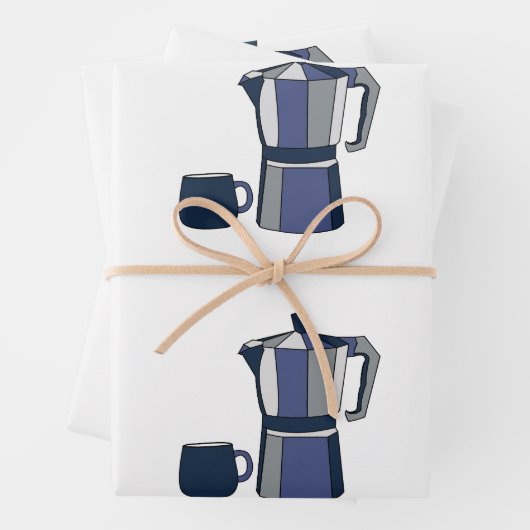 Coffee Pot Coffee Mok Verjaardag Inpakpapier Vel (In situ)
