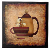 Coffee Pot & Cup Ceramic Kitchen Tegel Tegeltje (Voorkant)