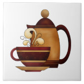 Coffee Pot & Cup Cute Ceramic Kitchen Tegel Tegeltje (Voorkant)