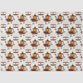 Coffee Pot & Cups Cute Pattern Decoupage Tissue P Tissuepapier