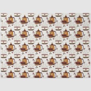 Coffee Pot & Cups Cute Pattern Decoupage Tissue P Tissuepapier